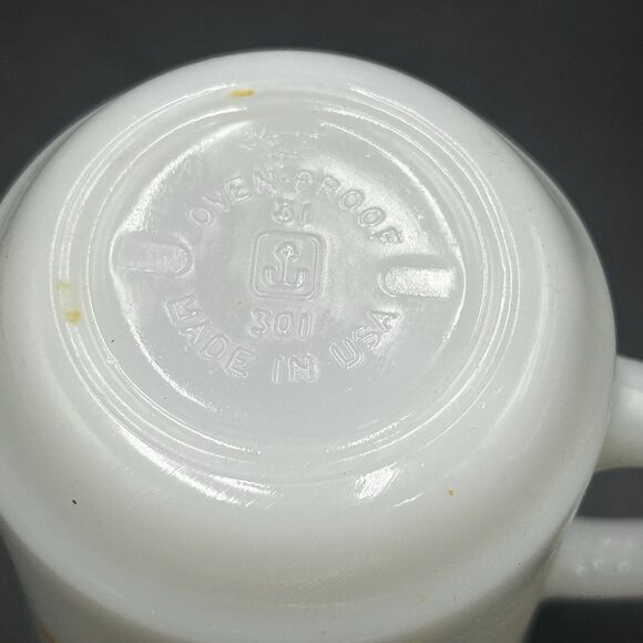 1958 Fire King Snoopy Jogging Keeping Fit Is Hard Work Glass Mug USA - Picture 5 of 5